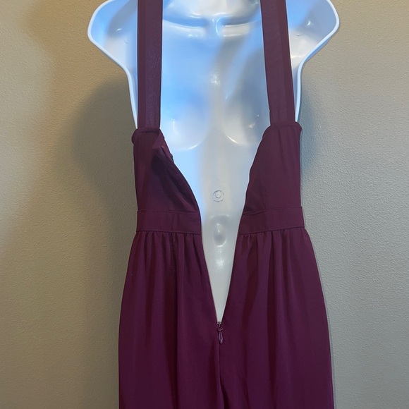 Lulus Women’s Air of Romance Deep Wine Burgundy Maxi Halter Chiffon Dress SZ M - Picture 8 of 13